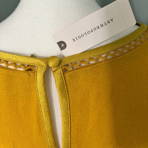 New Anthropologie Verdet Swing Gold Dress By Maeve Size S - Picture 10 of 16